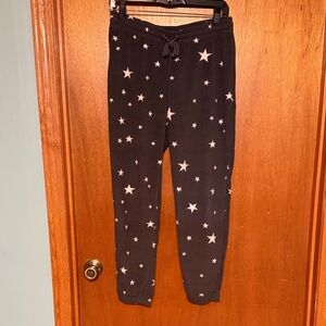 Old Navy Fleece Grey Star Jogger Pajama Sleep Lounge Pants M Like New